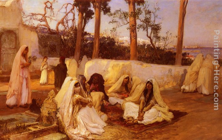 Women at the Cemetery, Algiers painting - Frederick Arthur Bridgman Women at the Cemetery, Algiers art painting